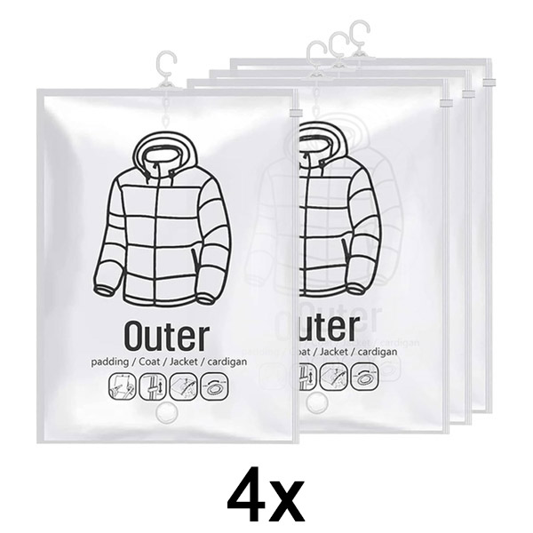 1x Wiszące Worki Próżniowe do Przechowywania (4 szt.) | VACUHANG