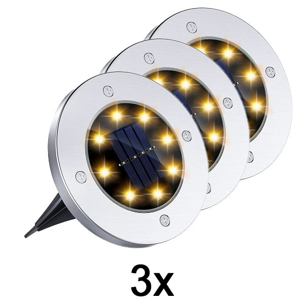1x Światła podłogowe solarne do użytku zewnętrznego (3 szt.) | LUMIGARD
